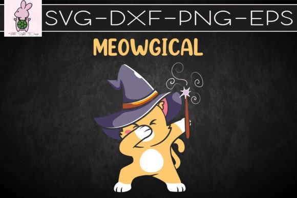 Cat Meowgical Dabbing Halloween Embroidery