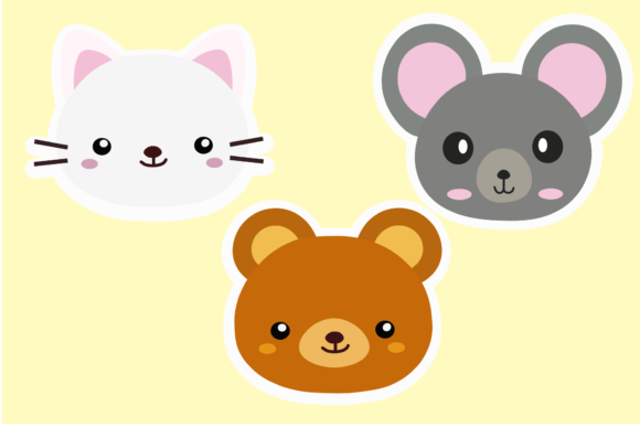 Cat Mouse Bear Animal Icon Stickers Review