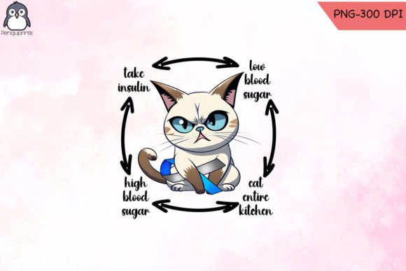 Funny Cat Diabetes Cycle PNG Review