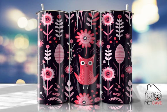Halloween Cat Seamless Tumbler Wrap