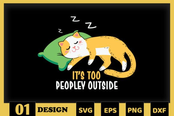 It s Too Peopley Outside Lazy Cat Embroidery Design Review