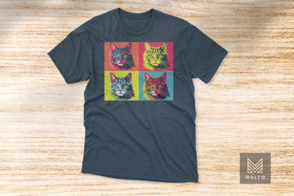 Pop Art Cat Design for Embroidery Projects