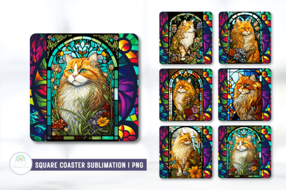 Stained Glass Cat Coaster Embroidery Review