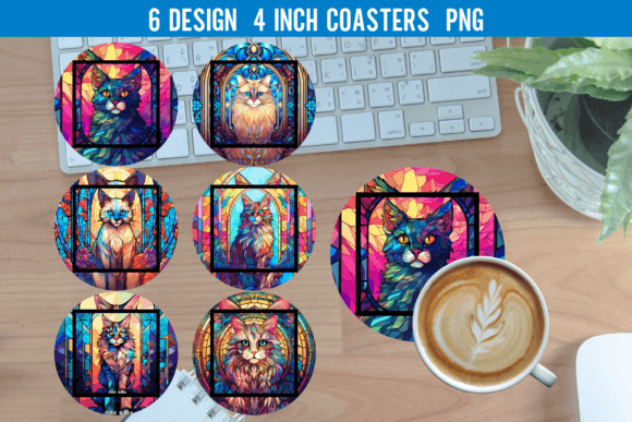Stained Glass Cat Round Coaster Review