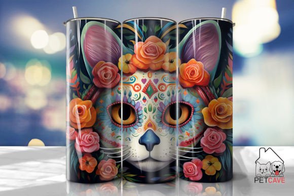 Sugar Skull Cat Tumbler Wrap 1 Review