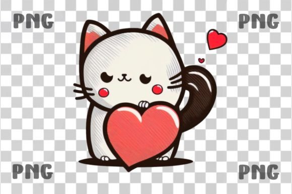 Valentines Kitten Png Review for Embroidery